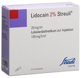 LIDOCAÏNE Streuli 2% 100 mg/5ml 10 amp 5 ml