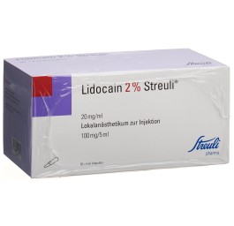 LIDOCAÏNE Streuli 2% 100 mg/5ml 50 amp 5 ml