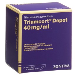 TRIAMCORT Dépôt susp crist 40 mg/ml 25 amp 1 ml