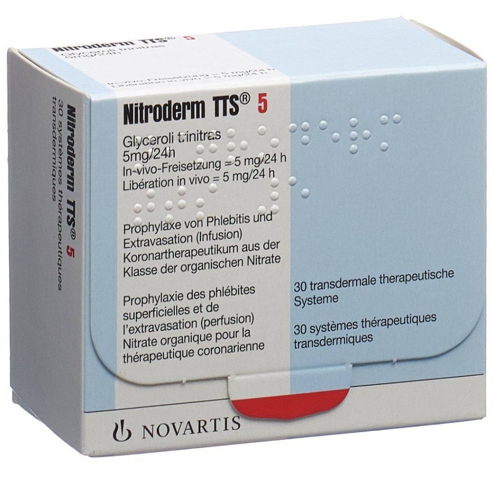 NITRODERM TTS 5 mg/24h sach 30 pce NITRODERM TTS 5 mg/24h sach 30 pce