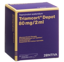 TRIAMCORT Dépôt susp crist 80 mg/2ml 25 amp 2 ml