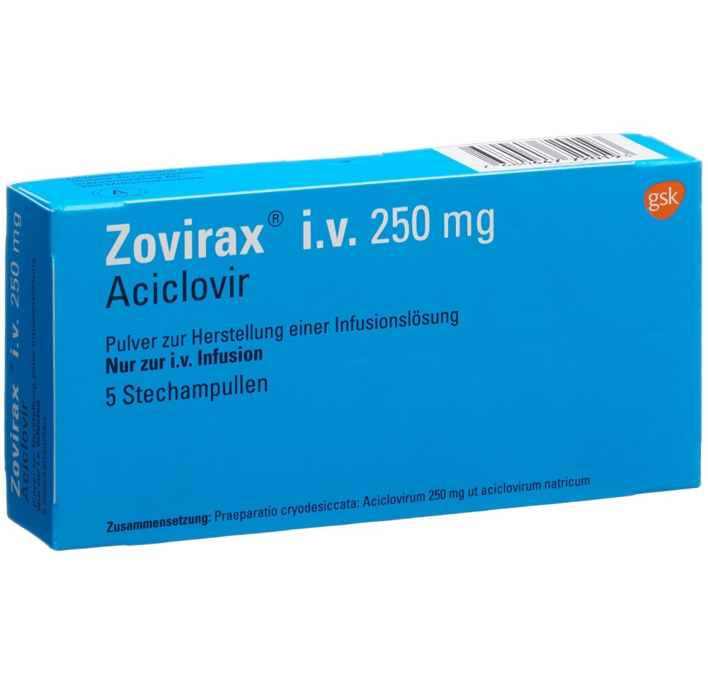 ZOVIRAX subst sèche 250 mg flac 5 pce ZOVIRAX subst sèche 250 mg flac 5 pce