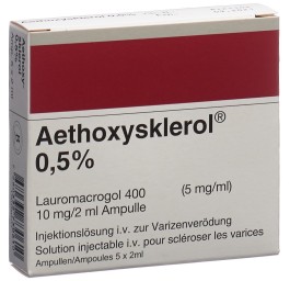 AETHOXYSKLEROL sol inj 0.5 % 5 amp 2 ml