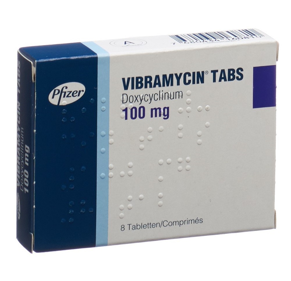 VIBRAMYCINE Tabs cpr 100 mg 8 pce VIBRAMYCINE Tabs cpr 100 mg 8 pce