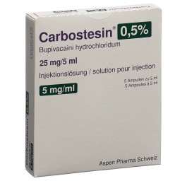 CARBOSTESIN 0.5% sol inj 25 mg/5ml 5 amp 5 ml