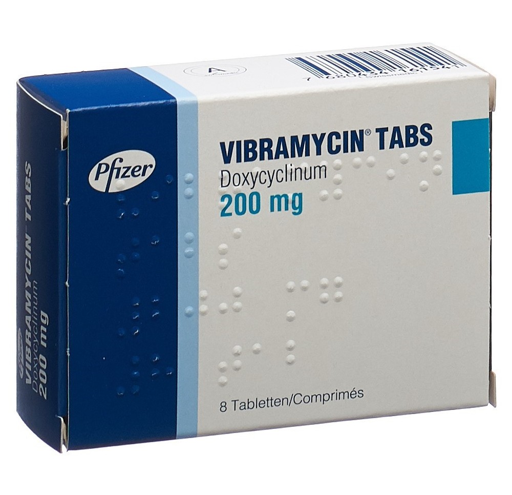 VIBRAMYCINE Tabs cpr 200 mg 8 pce VIBRAMYCINE Tabs cpr 200 mg 8 pce