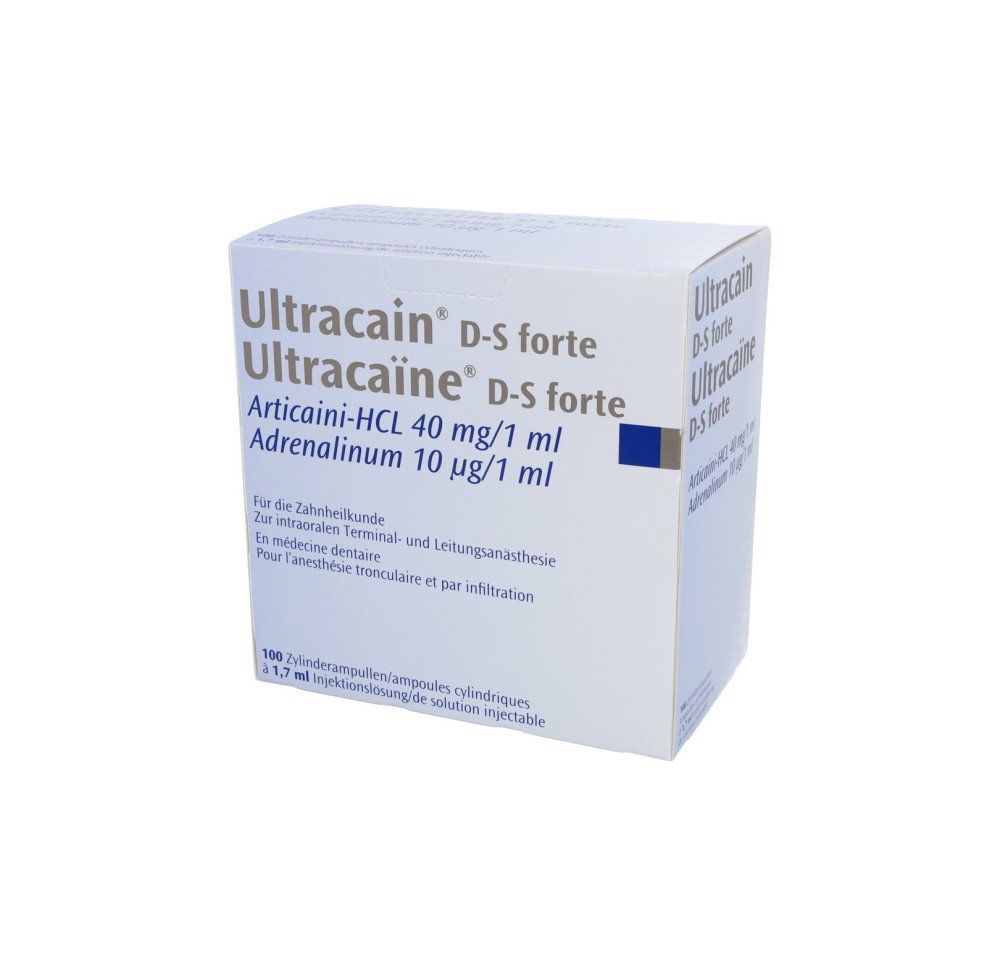 ULTRACAÏNE D-S FORTE sol inj 100 amp 1.7 ml