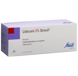 LIDOCAÏNE Streuli 2% 1 g/50ml 10 flac 50 ml