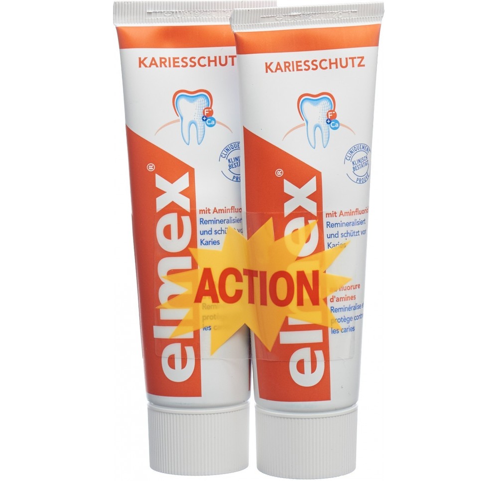 elmex PROTECTION CARIES dentifrice duo 2 x 75 ml