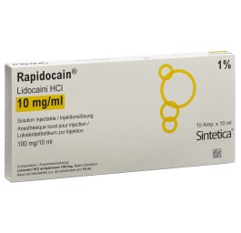 RAPIDOCAIN 100 mg/10ml s cons 10 amp 10 ml