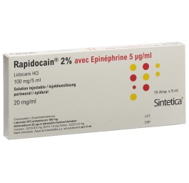 RAPIDOCAIN 20 mg/ml + Epin 5 mcg/ml 10 amp 5 ml