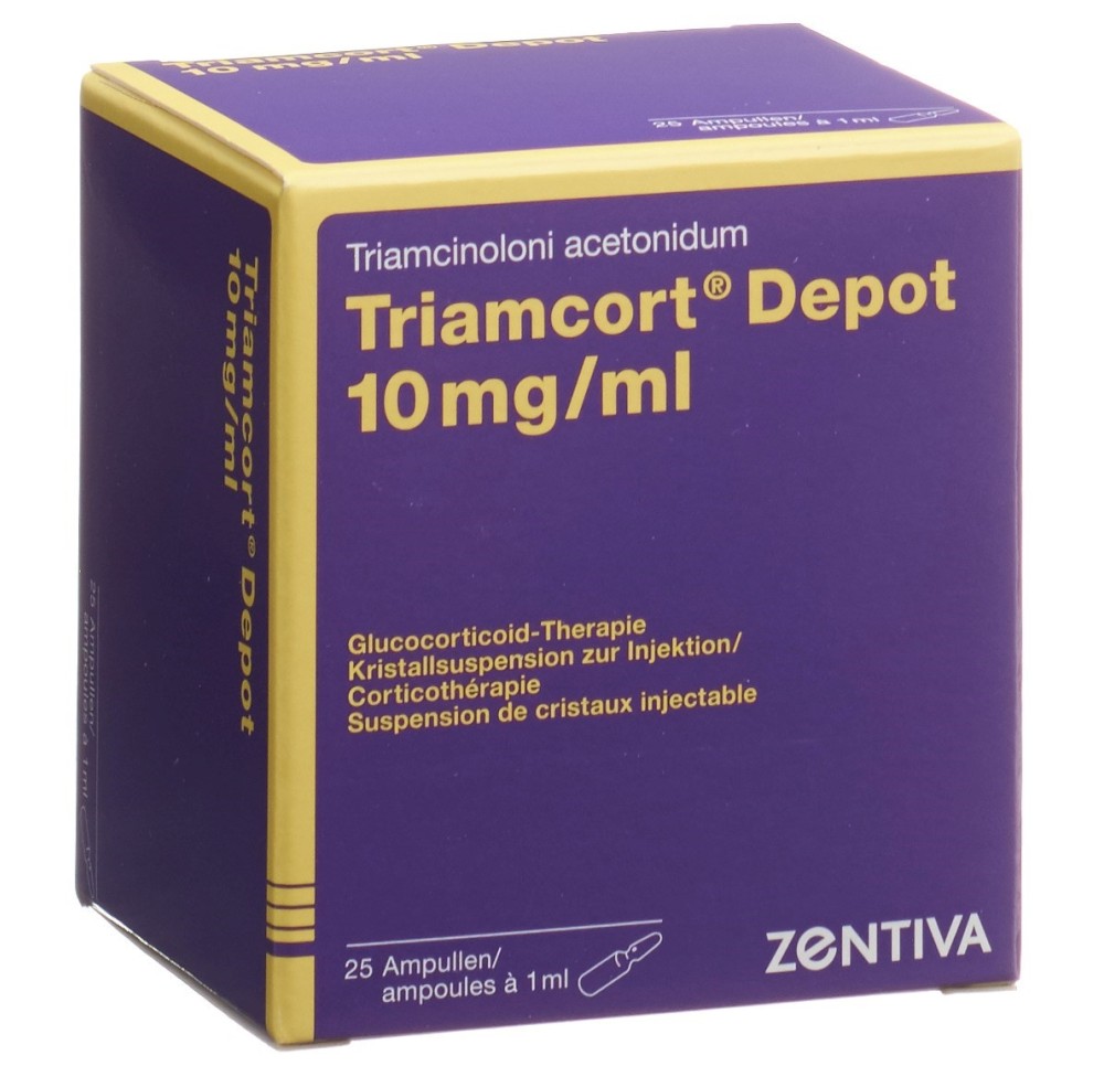 TRIAMCORT Dépôt susp crist 10 mg/ml 25 amp 1 ml TRIAMCORT Dépôt susp crist 10 mg/ml 25 amp 1 ml
