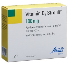 VITAMINE B6 Streuli sol inj 100 mg/2ml 10 amp 2 ml