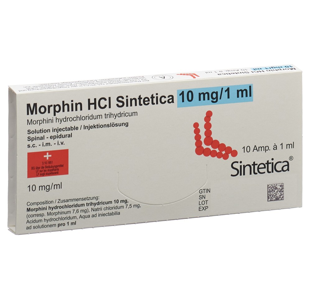 MORPHIN HCL Sintetica 10 mg/ml 10 amp 1 ml
