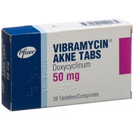 VIBRAMYCINE Acné cpr 50 mg 28 pce