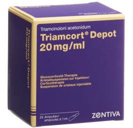 TRIAMCORT Dépôt susp crist 20 mg/ml 25 amp 1 ml