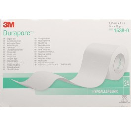 3M Durapore sparadrap en soie 1.25cmx9.14m 24 pce