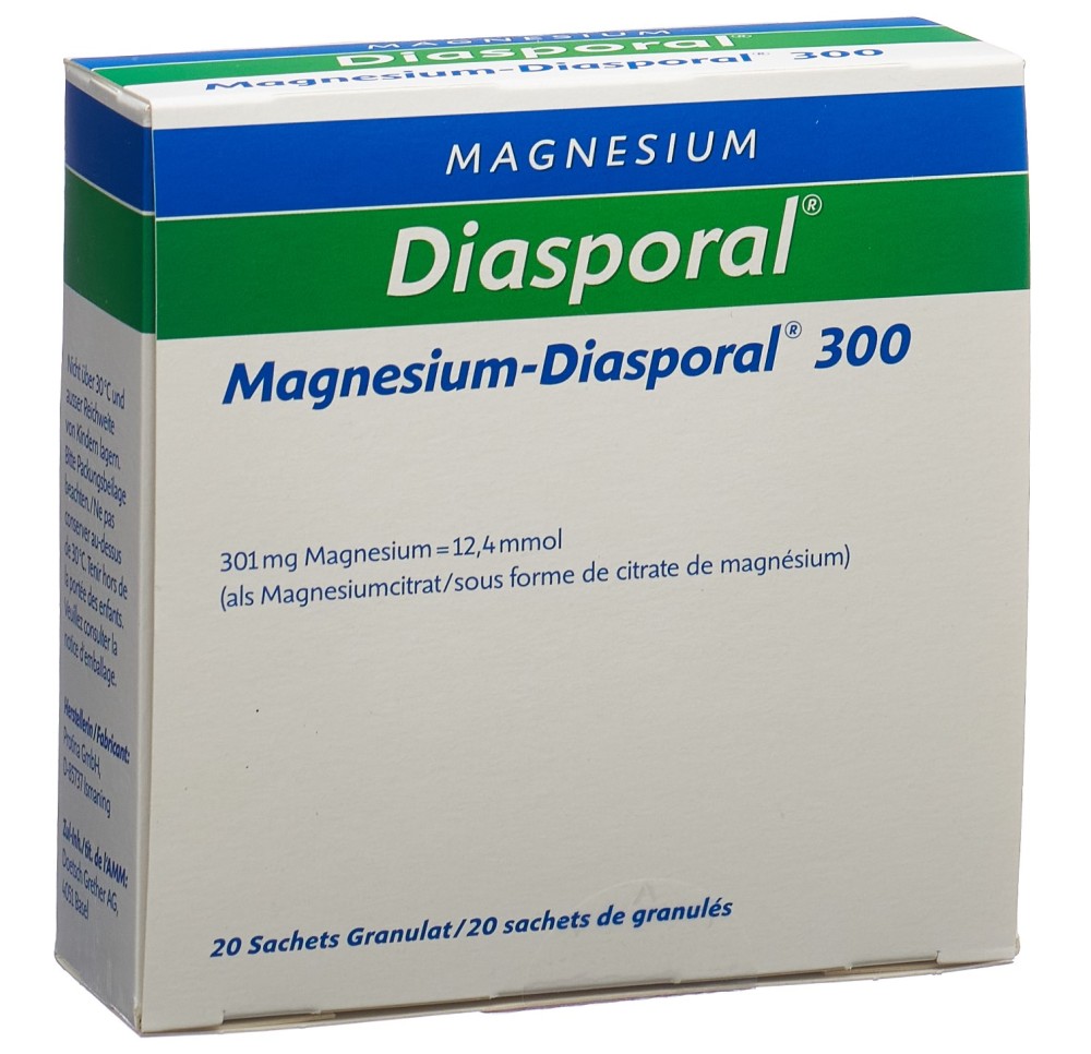 MAGNESIUM DIASPORAL 300 mg sach 20 pce MAGNESIUM DIASPORAL 300 mg sach 20 pce