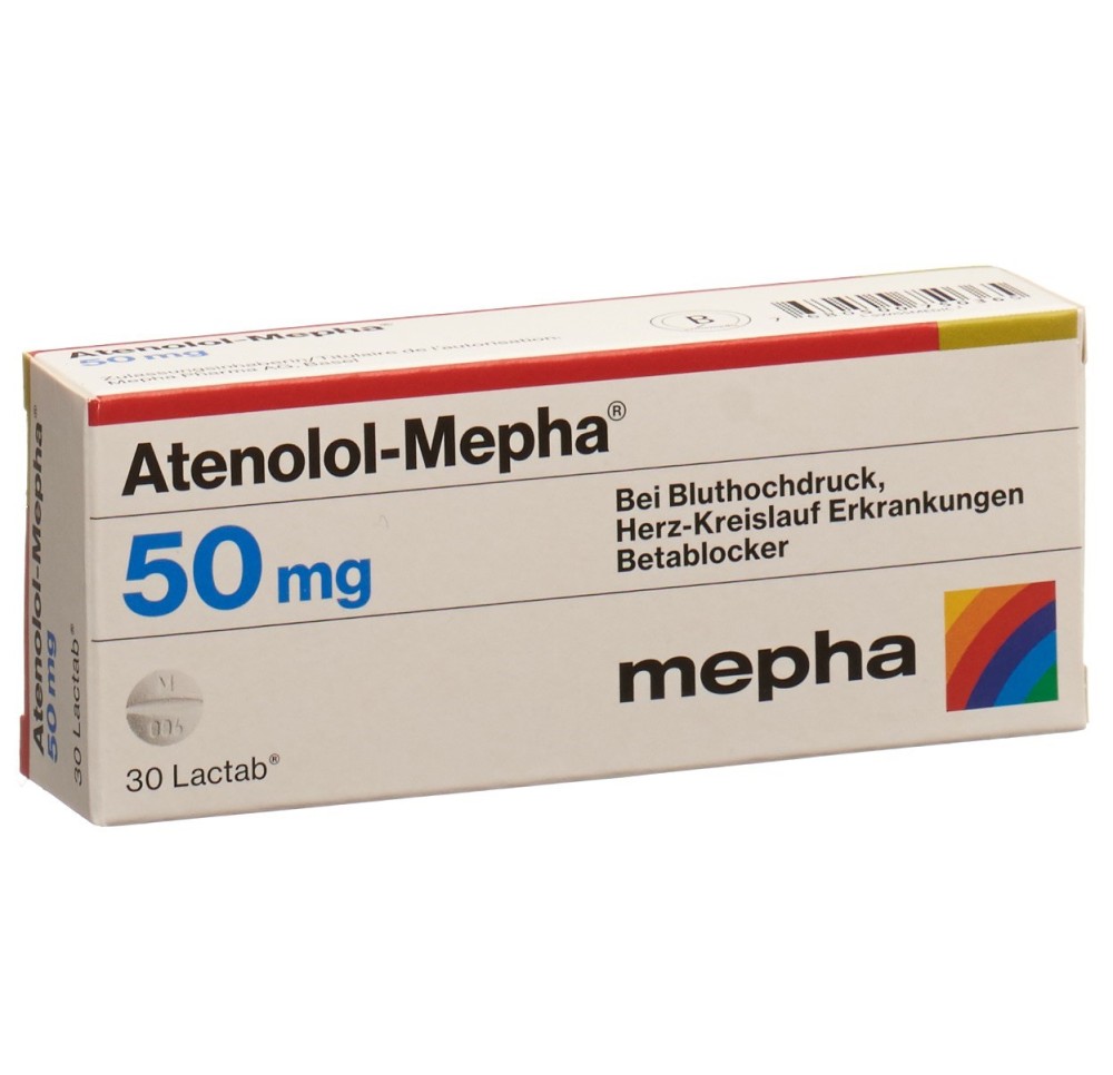 ATENOLOL Mepha Lactab 50 mg 30 pce ATENOLOL Mepha Lactab 50 mg 30 pce