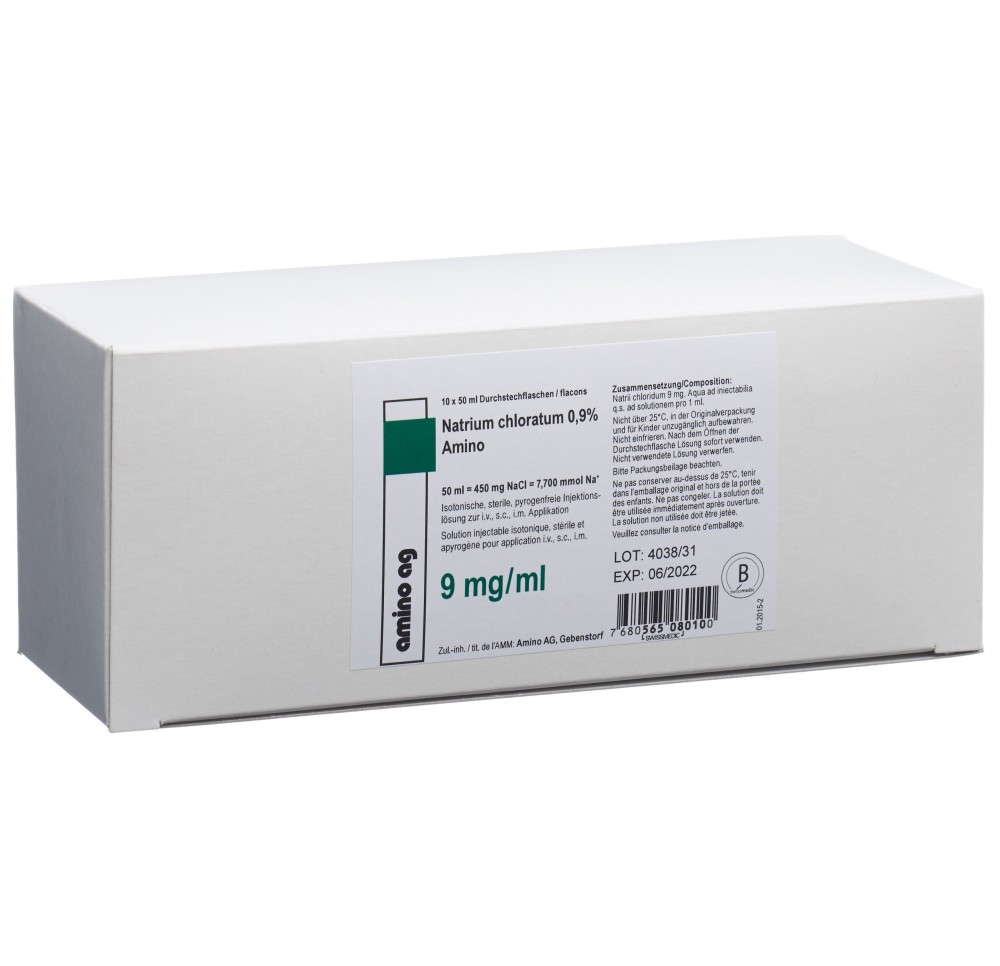 NACL Amino sol inj 0.9 % 50ml flac 10 pce NACL Amino sol inj 0.9 % 50ml flac 10 pce