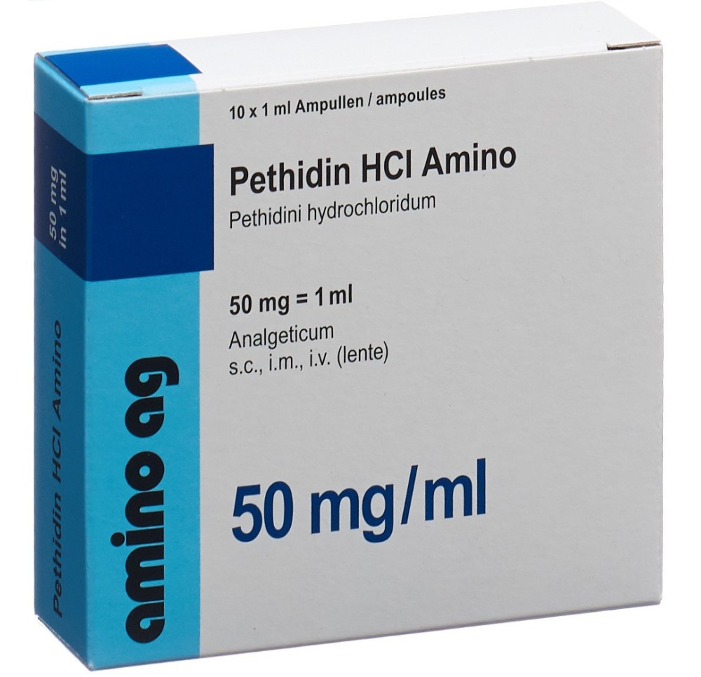 PETHIDINE HCL Amino 50 mg/ml 10 amp 1 ml PETHIDINE HCL Amino 50 mg/ml 10 amp 1 ml