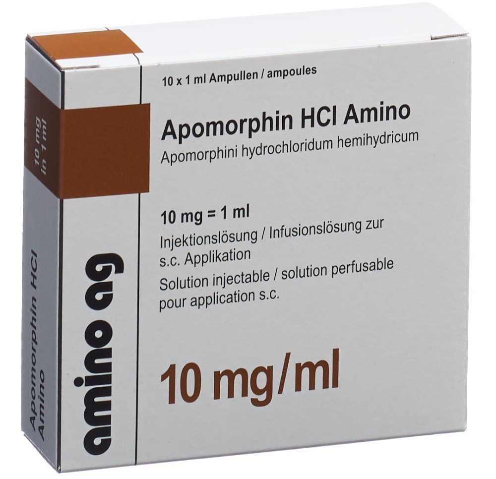 APOMORPHIN HCL Amino 10 mg/ml 10 amp 1 ml APOMORPHIN HCL Amino 10 mg/ml 10 amp 1 ml