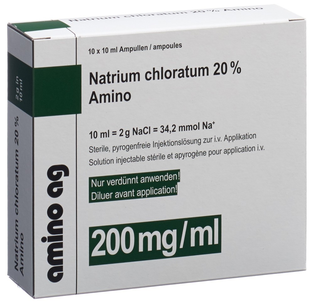 NACL Amino conc perf 20 % 10ml amp 10 pce NACL Amino conc perf 20 % 10ml amp 10 pce