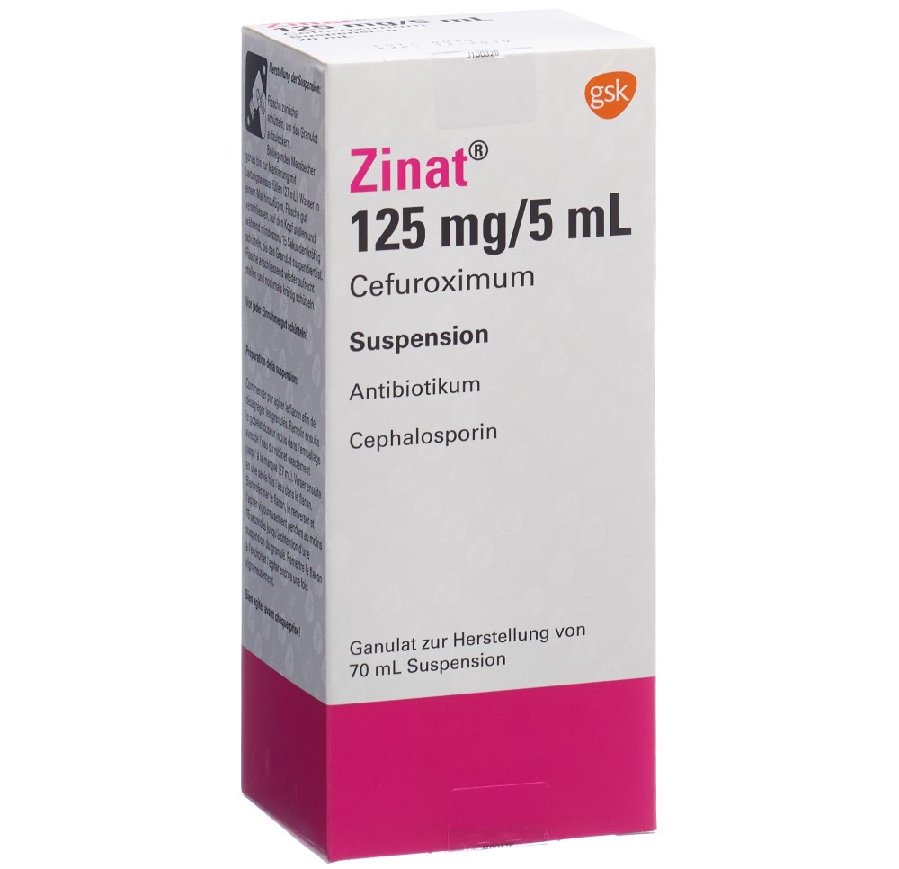 ZINAT pdr 125 mg/5ml p susp fl 70 ml ZINAT pdr 125 mg/5ml p susp fl 70 ml