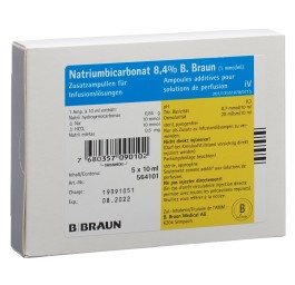 SODIUM BICARB Braun conc perf 8.4 % 10ml amp 5 pce
