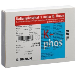KALIUMPHOSPHAT 1 molar Braun 10ml amp add 5 pce