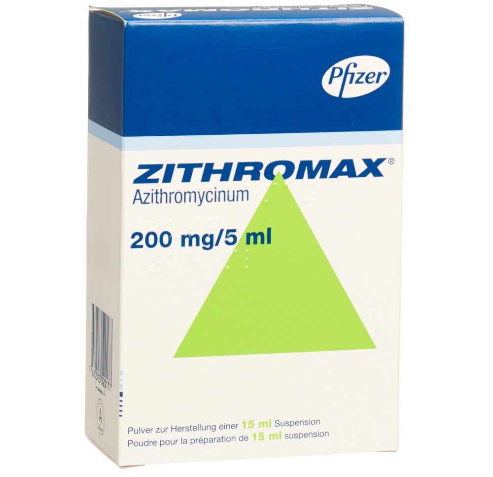 ZITHROMAX pdr 200 mg/5ml pour susp fl 15 ml ZITHROMAX pdr 200 mg/5ml pour susp fl 15 ml