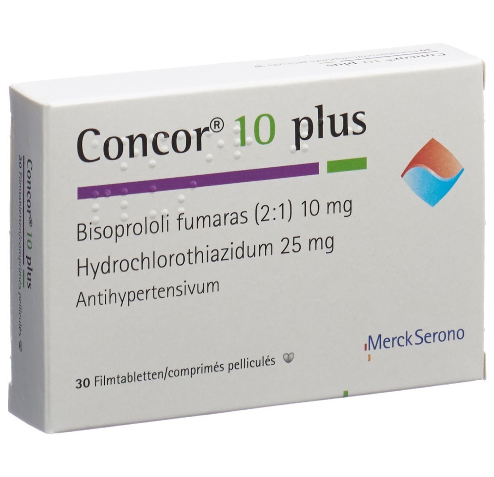 CONCOR 10 plus cpr pell 10/25 mg 30 pce CONCOR 10 plus cpr pell 10/25 mg 30 pce