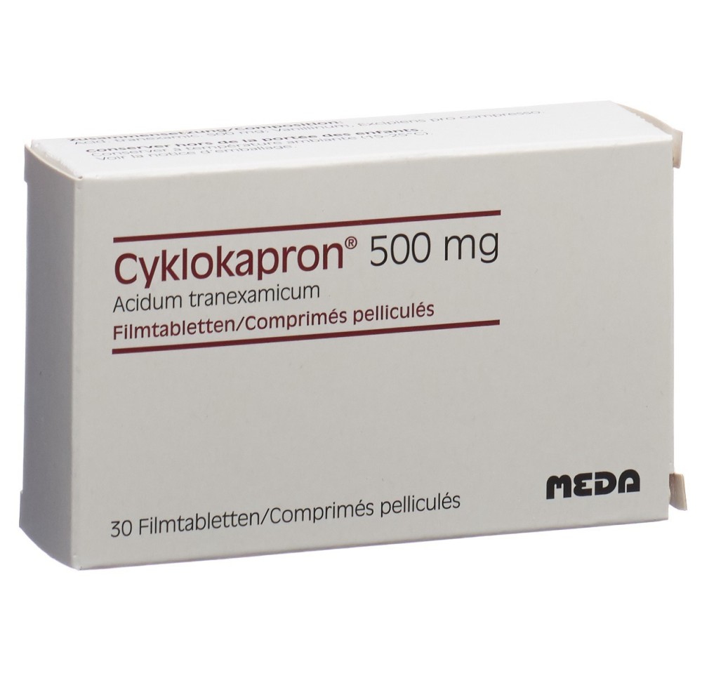 CYKLOKAPRON cpr pell 500 mg 30 pce CYKLOKAPRON cpr pell 500 mg 30 pce