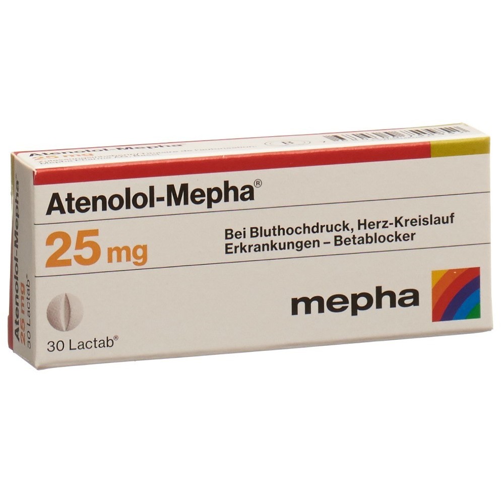 ATENOLOL Mepha Lactab 25 mg 30 pce ATENOLOL Mepha Lactab 25 mg 30 pce