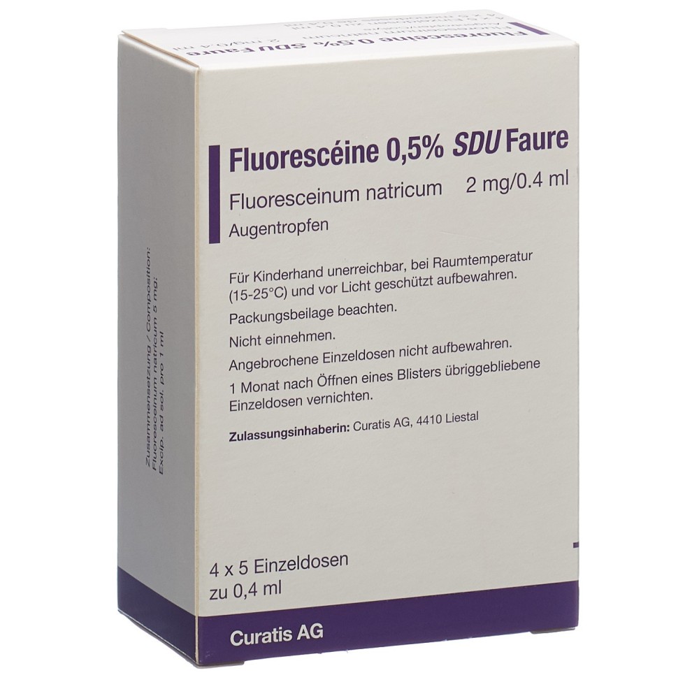 FLUORESCEINE SDU Faure gtt opht 0.5 % 20 x 0.4 ml FLUORESCEINE SDU Faure gtt opht 0.5 % 20 x 0.4 ml