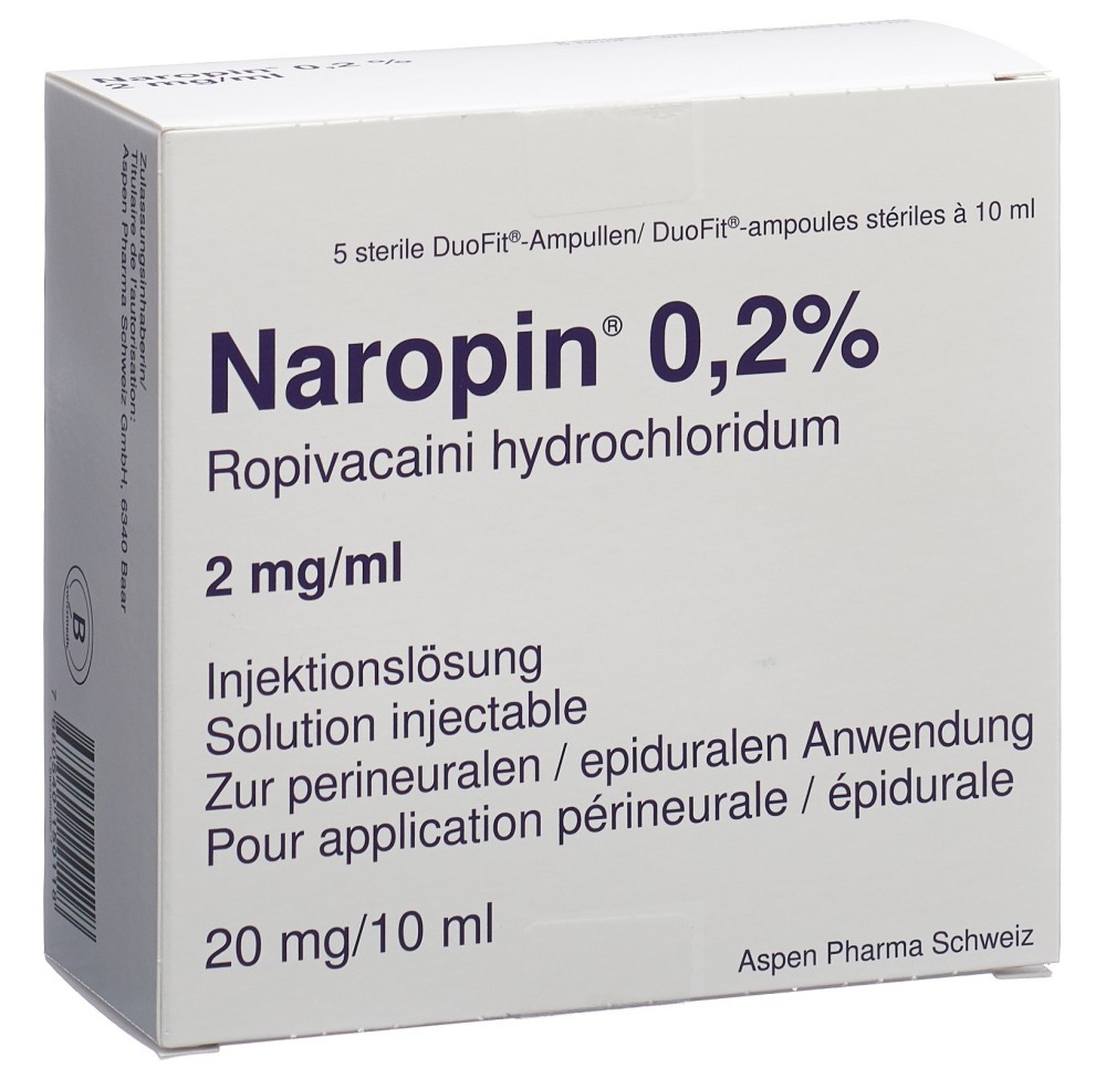 NAROPIN sol inj 20 mg/10ml amp duofit 5 pce NAROPIN sol inj 20 mg/10ml amp duofit 5 pce
