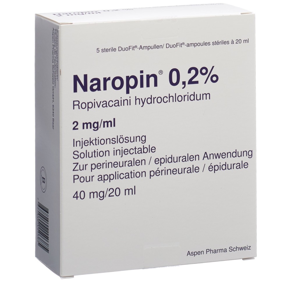 NAROPIN sol inj 40 mg/20ml amp duofit 5 pce NAROPIN sol inj 40 mg/20ml amp duofit 5 pce