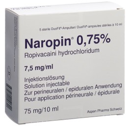 NAROPIN sol inj 75 mg/10ml amp duofit 5 pce