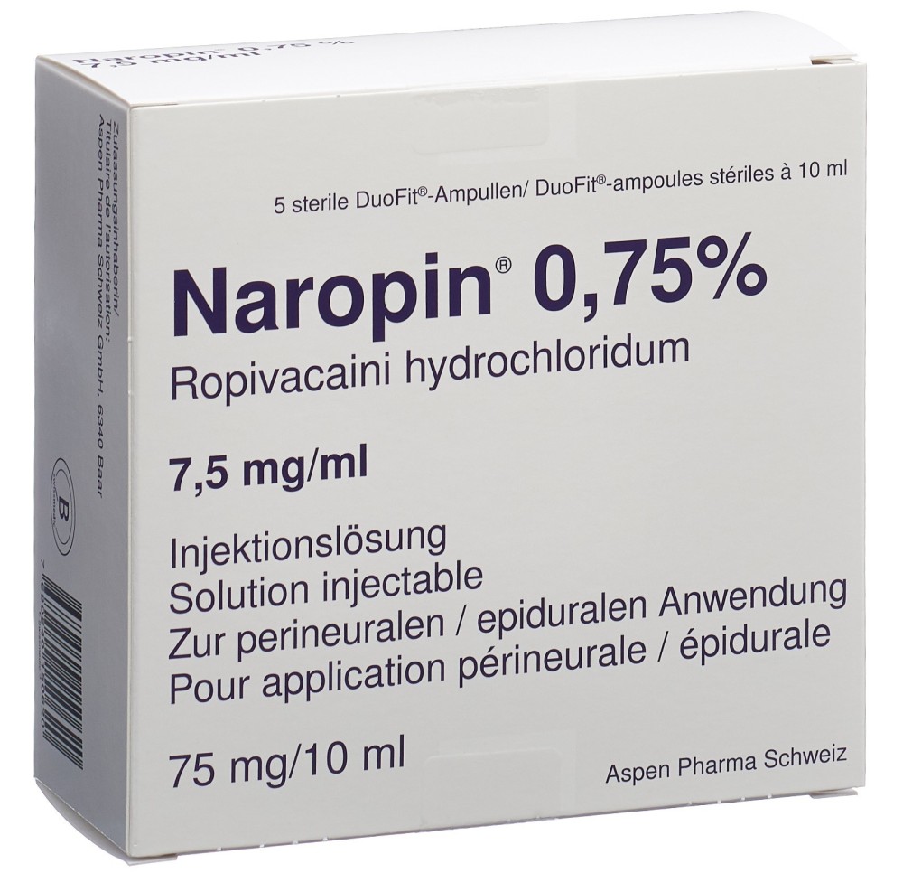 NAROPIN sol inj 75 mg/10ml amp duofit 5 pce