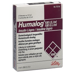HUMALOG sol inj 100 UI/ml p pen 5 cartouche 3 ml