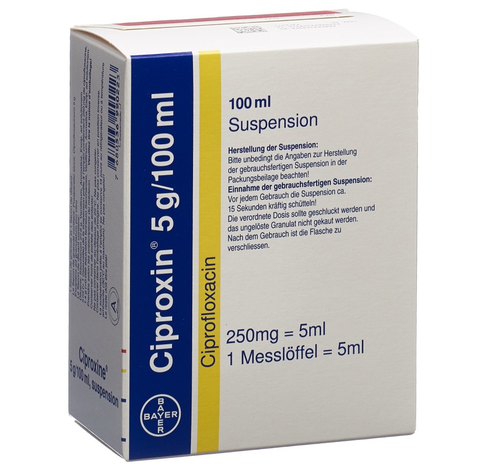 CIPROXINE gran 5 g/100ml c solv p susp fl 100 ml CIPROXINE gran 5 g/100ml c solv p susp fl 100 ml