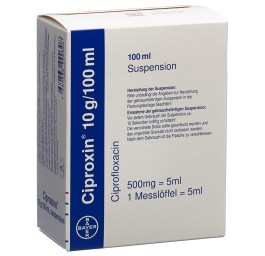 CIPROXINE gran 10 g/100ml c solv p susp fl 100 ml