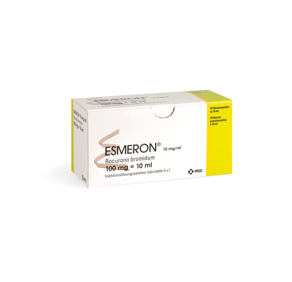 ESMERON sol inj 100 mg/10ml 10 flac 10 ml ESMERON sol inj 100 mg/10ml 10 flac 10 ml