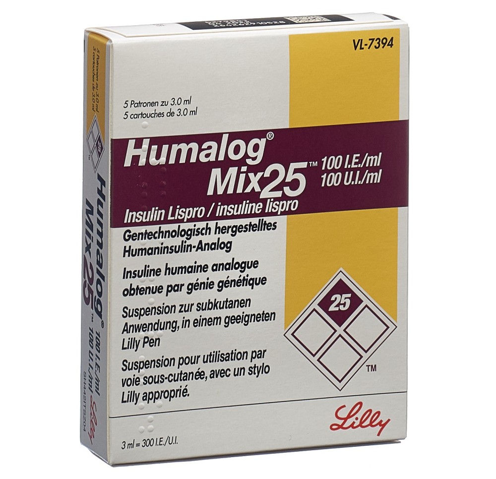 HUMALOG Mix 25 susp inj 100 UI/ml p pen 5 x 3 ml HUMALOG Mix 25 susp inj 100 UI/ml p pen 5 x 3 ml