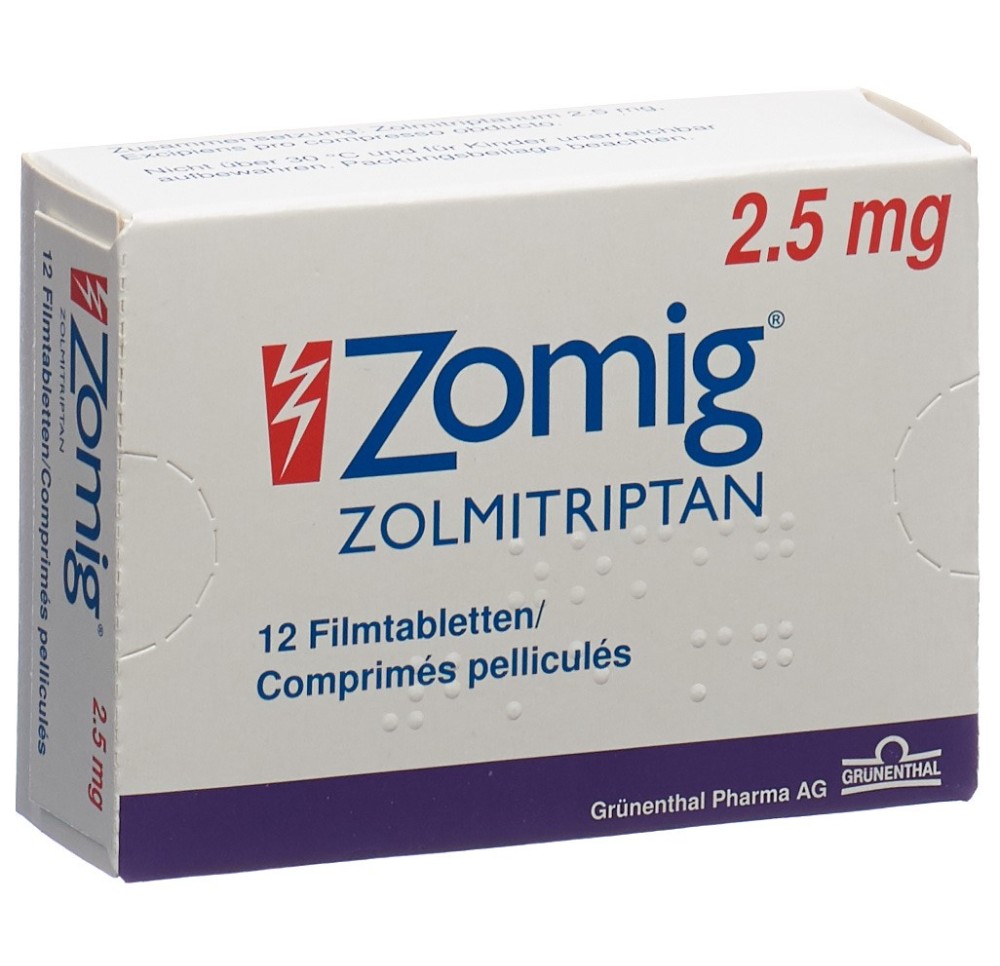 ZOMIG cpr pell 2.5 mg 12 pce ZOMIG cpr pell 2.5 mg 12 pce