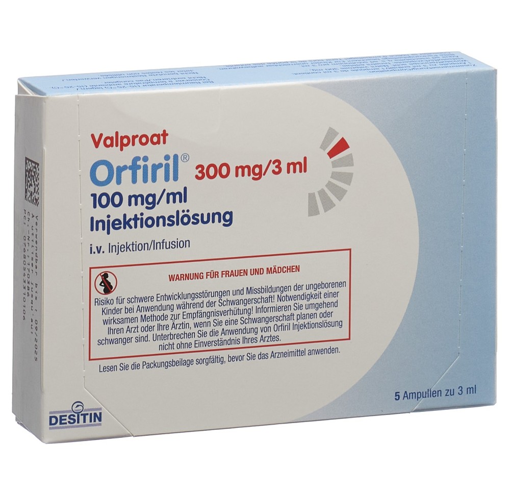 ORFIRIL sol inj 300 mg/3ml amp 5 pce ORFIRIL sol inj 300 mg/3ml amp 5 pce