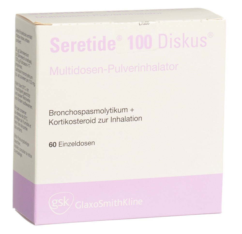 SERETIDE 100 Diskus pdr inh 60 dos SERETIDE 100 Diskus pdr inh 60 dos