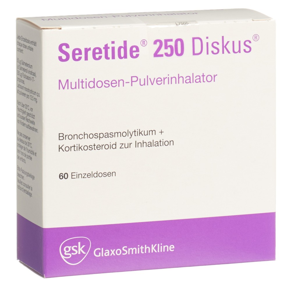 SERETIDE 250 Diskus pdr inh 60 dos SERETIDE 250 Diskus pdr inh 60 dos