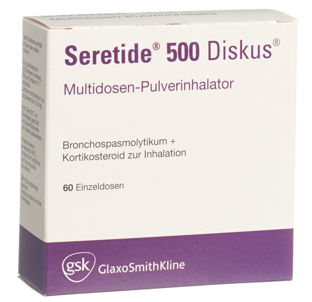 SERETIDE 500 Diskus pdr inh 60 dos SERETIDE 500 Diskus pdr inh 60 dos