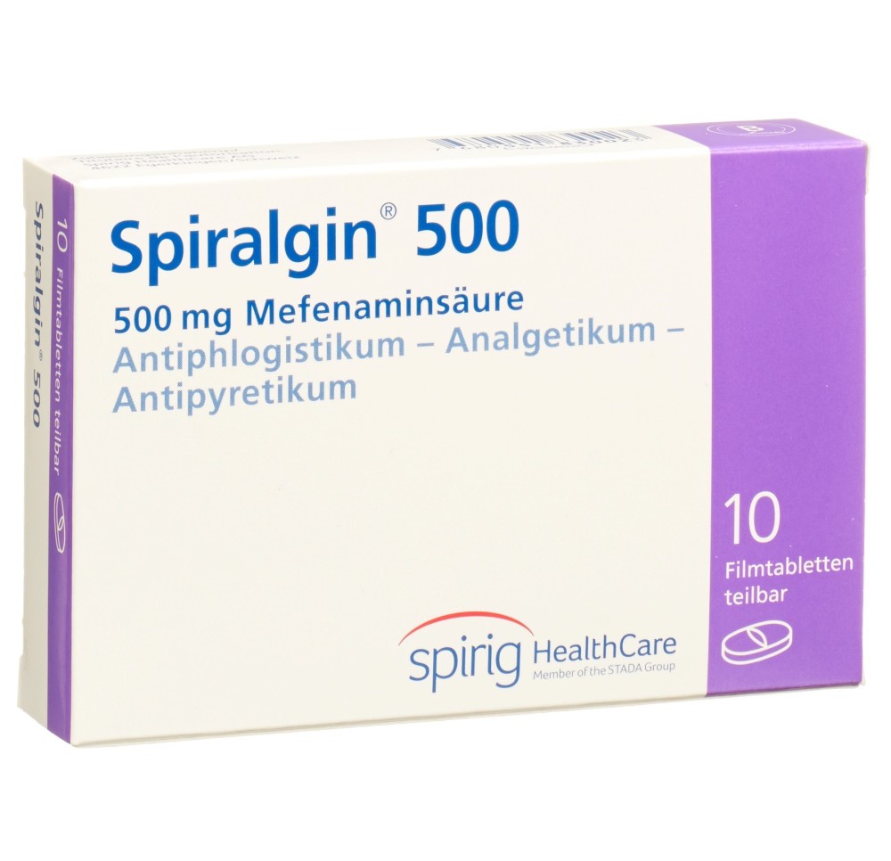 SPIRALGINE cpr pell 500 mg 10 pce SPIRALGINE cpr pell 500 mg 10 pce